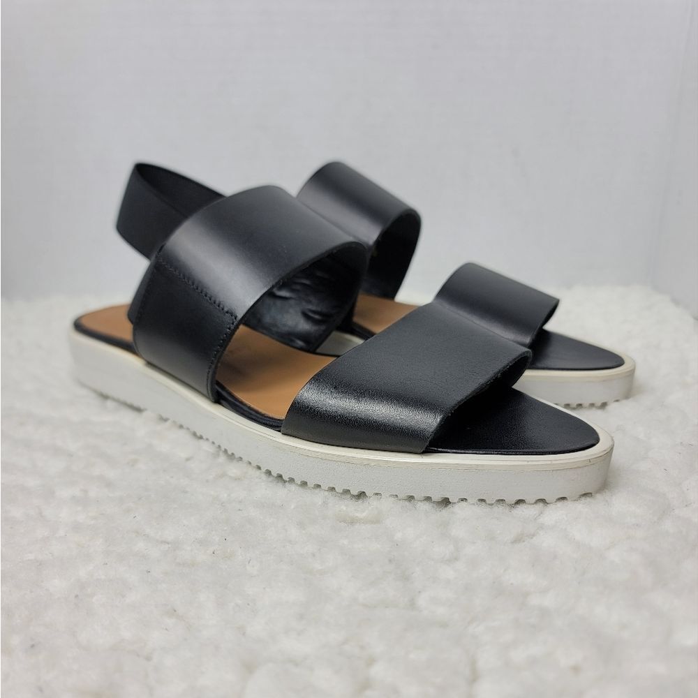 Everlane The Street Leather Sandals Black Size 7.5 Sling Back Point Toe Shoes